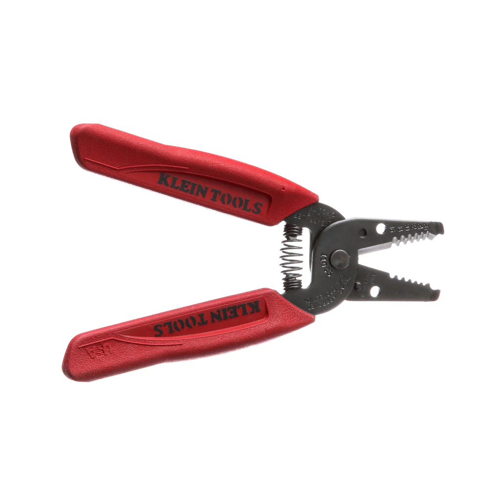 Klein Tools, 11046, Wire Stripper/Cutter, 16-26 AWG, Hardened Steel, 6.25 in, Textured Handles, Red - Image 7