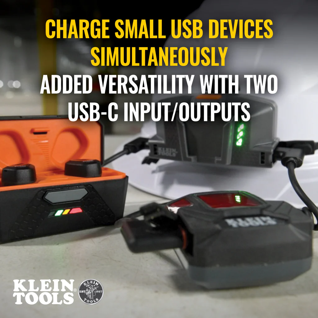 Klein Tools, 29025, Modular Battery, 3200 mAh; Up to 10W, IP54, USB-C Dual Port - Image 5