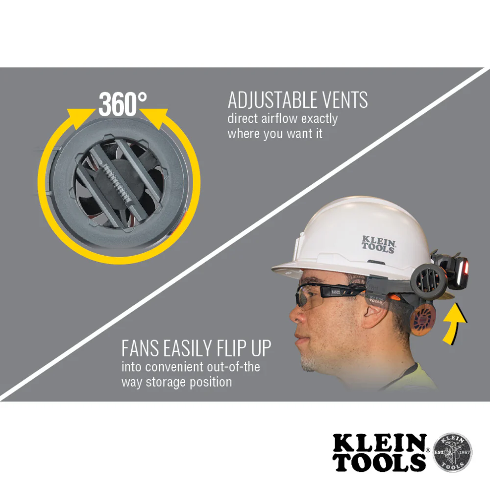 Klein Tools, 60523, Cooling Fan, Lightweight; 10W MAX; Modular Rechargeable Battery; 1.7 in Diameter - Image 3