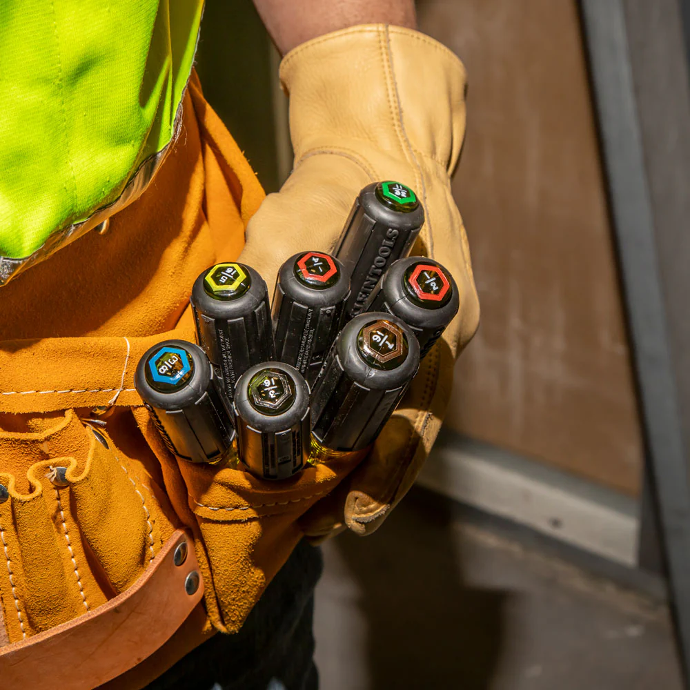 Klein Tools, 631, Nut Driver Set, 7-Piece, 3 in Shafts, SAE, Non-Magnetic, Cushion Grip - Image 3