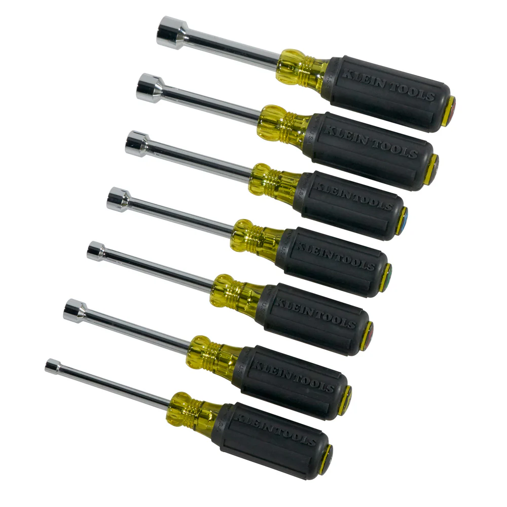 Klein Tools, 631, Nut Driver Set, 7-Piece, 3 in Shafts, SAE, Non-Magnetic, Cushion Grip - Image 5