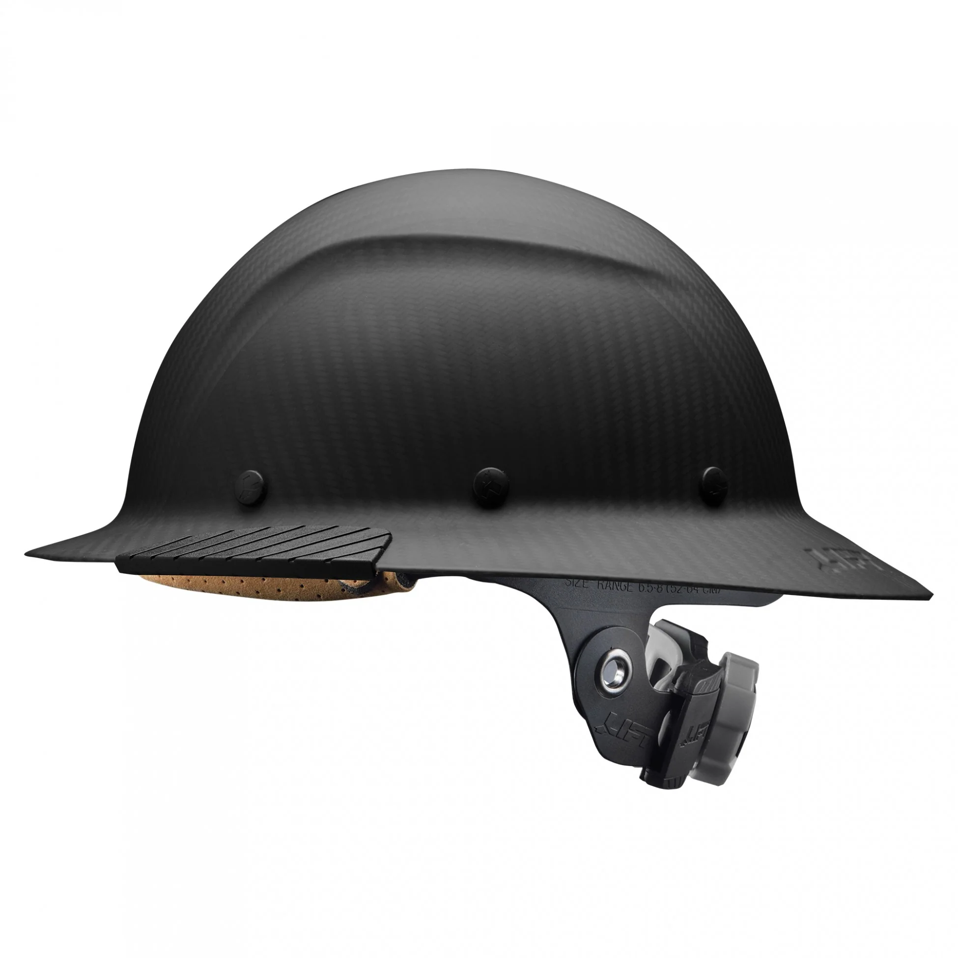 LIFT Safety HDFM-17KG DAX Carbon Fiber Full Brim Hard Hat - Ratchet Suspension - Matte Black - Image 3